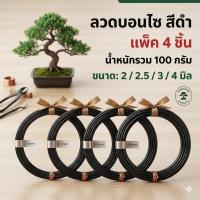 ราคา (ขนาด 2/2.5/3/4 มิล) แพ็ค 4 ม้วนๆละ100 กรัม ลวดบอนไซ สีดำ ลวดดัด ลวดดัดบอนไซ ลวดดัดบอนไซชุด ไม่เป็นสนิม ส่งไว ประหยัดค่า (49508339476)
