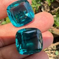 ราคา Lab Blue Zircon 1 เม็ด กะรัต รูปร่าง Cushion 18mm พลอย เพทาย สี ฟ้า BLUE ZIRCON กัมพูชา - LAB MADE CORUNDUM (28575359315)