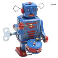 ราคา CH * Retro Clockwork Wind Up Metal Walking Robot Toy Vintage Collectible Kids (24093941081)
