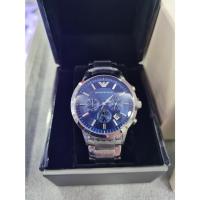 ราคา [ แท ้ ] Emporio Armani Classic Chronograph Blue Steel Dial Original Men Watch Jam Tangan (27600785008)