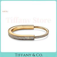 ราคา Tiffany & Co. Lock Bangle 18K Yellow Gold Full Pavé Diamonds, Signature Padlock Luxe Statement Bracelet (51957313287)
