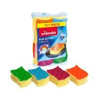 ราคา ฟองน้ำล้างจาน Vileda Colors Scourer Pack 4 - วิเลดา ฟองน้ำ คัลเลอร์ แพ็ค 4​ ชิ้น (5279681629)