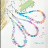ราคา สายคล้องมือถือ< > สายคล้องโทรศัพท์น่ารักๆ สายห้อยมือถือเรนโบว์ งานแฮนด์เมด พวงกุญแจลูกปัด พวงกุญแจเจ้าหญิง✨ (13694743108)