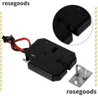 ราคา ROSEGOODS ตู้ล็อคแม่เหล็กไฟฟ้า,เหล็กคาร์บอนทองแดงล็อคสลักไฟฟ้า,แบบพกพา DC 12V 2A สีดํามินิกลอนไฟฟ้าล็อคคนงาน (29839775179)