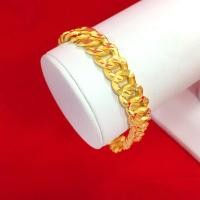 ราคา สร้อยข้อมือทองเคลือบแก้วลายโซ่แบน ความยาว 8 นิ้ว น้ำหนักเทียบเท่า 2 บาท สร้อยทอง สร้อยแฟชั่น ทองไมครอน ทองปลอม (10961726788)