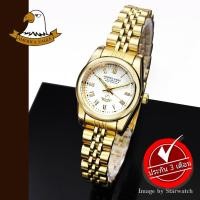 ราคา AMERICA EAGLE นาฬิกาข้อมือผู้หญิง สายสแตนเลส รุ่น AE015L - Gold/White (2355965290)