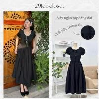 ราคา เดรสยาวแขนสั้นคอปกลูกไม้และผ้าฝ้ายซิปลายชุดเลดี้สวยๆ - 29feb.closet - V221 (41605938266)