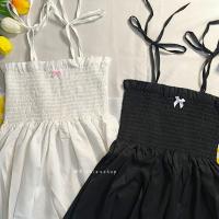 ราคา เสื้อสายเดี่ยวสม็อคทั้งตัว ติดโบว์ สายผูกไหล่ (50259180337)