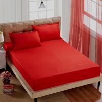 ราคา nnnb-009 ชุดผ้าปูที่นอนสีพื้น 6/5/3.5 ฟุต 5 ชิ้น สีแดง (997265120)