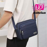ราคา HHSHELAN กระเป๋าสะพายข้างผู้ชาย,ไนลอน 4 ซิป/ 6 ซิปกระเป๋าสะพาย,ผ้าสี่เหลี่ยมผืนผ้าสีดําสีน้ําตาลสีฟ้าสีเขียว Boy Messenger กระเป๋าเดินทาง (47308865838)