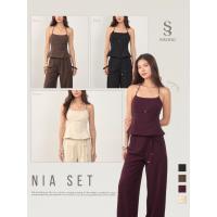 ราคา Swana.ss - Nia set (นี-อา) ทั้งชุด (XS-2XL) ชายเสื้อมี Tag swana เสื้อผูกคอ + กางเกงขายาว (43375254614)