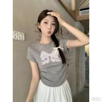 ราคา เสื้อ baby tee เสื้อครอป เอวแคบ เสื้อเอวลอย แฟชั่น เสื้อเกาหลี ลุคคุณหนู โคตรนุ่ม ไม่ต้องรีด BOW (44114836574)