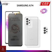 ราคา 3IN1 แพ็คเกจป้องกันรอยขีดข่วน Samsung Galaxy A74 4G/5G กระจกนิรภัยคลุมทั้งหมด (43764767969)