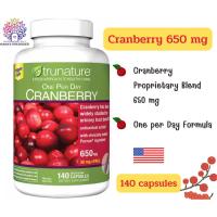 ราคา Trunature Cranberry 650 mg แครนเบอร์รี่ ขนาด 140 แคปซูล ของแท้นำเข้าจากอเมริกา (21867977301)