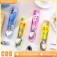 ราคา ชุดช้อนส้อมตะเกียบพกพาลายการ์ตูนสำหรับเด็ก (45756858199)