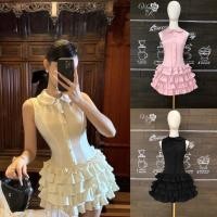 ราคา M9 งานป้าย Widelia@Real Dress ชุดเดรสสั้นแขนกุดคอบัวแต่งระบาย สำหรับผู้หญิง เสื้อผ้าแฟชั่นผู้หญิง ไซส์ S-L (41965287105)