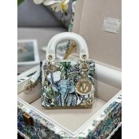 ราคา Dior Lady's Handbag Set ลายคลาสสิก สีเขียวและสีขาว ทำจากหนังวัว แมตช์ได้ทุกโอกาส (53009480610)
