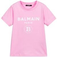 ราคา Balmain Pink and White B Logo T-Shirt (9039991383)