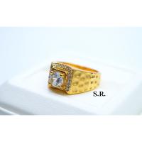 ราคา S.R. แหวนทองชาย แหวนเพชร เม็ดละ 0.50 กะรัต ล้อมเพชร เม็ดละ 0.01 ตังค์ เพชรน้ำ100 ขาวสวยไฟดี พร้อมใบรับรองสินค้า เคลือบทอ (26774226155)