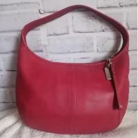 ราคา Coach Ergo Hobo กระเป๋า Coach หนังแท้ มือสองสะพายไหล่ ทรง Hobo สีแดง (50653002713)