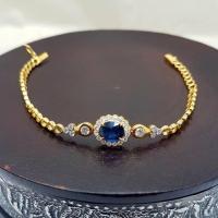 ราคา สร้อยข้อมือไพลินประดับเพชร (1210326833)