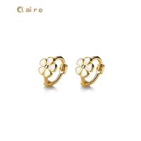ราคา S925 Silver Retro Daisy Earrings Simple Hoop Earrings Niche Design Ear Buckles Claire (27671400209)