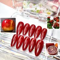 ราคา เล็บปลอมเจลแท้ เล็บปลอมเจล เล็บปลอมสีแดงอมส้มเล็บปลอมสีพื้น เล็บปลอมสีแดง เล็บปลอมทรงอัลมอนด์ เล็บปลอมสายฝอ เล็บปลอมยาว (26382792768)