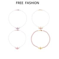 ราคา ราคาโปรโมชั่น VIVIE Saturn Pearl Necklace 1: 1 Rose Gold Brown High Quality Pearl Necklace (27184645033)