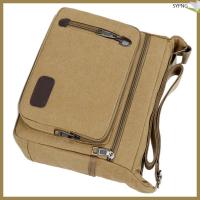 ราคา Black Messenger Bag Canvas Crossbody Business Backpack for Men Sling Shoulder Satchel Bags shaoyiping (49757084610)