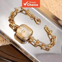 ราคา นาฬิกาผู้หญิงสายโซ่สแตนเลสสีทองหรูหรา นาฬิกาเรียบง่ายสําหรับเด็กผู้หญิง (57208485553)