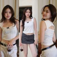 ราคา เสื้อแขนกุด ผ้ายืด spandex ยืดเยอะ ลายฉลุ ลูกไม้ ผ้านุ่มเนื้อดีมากๆๆๆๆ ดีแบบไม่ไหว (23755013370)