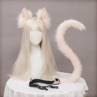 ราคา Plush Cat Ears Realistic Lolita Headband Cat Tail Cosplay Accessories Hand-made Simulation Animal Ears Halloween Headwea (24791603917)