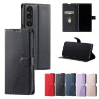 ราคา เคส Case for Sony Xperia 10 VI 1 VII V 5 IV III II 2 3 4 5 6 7 เคสโทรศัพท์หนังฝาพับพร้อมช่องใส่บัตรสําหรับ Embossed Thin PU Faux Leather Cover Wallet With Card Slots Holder Stand Soft TPU Shell Hand S