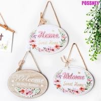 ราคา POSSNEY ประตูแผ่นไม้ประณีตตกแต่งบ้านยินดีต้อนรับป้ายสองด้าน Handmade Garden Plaque (56259323017)