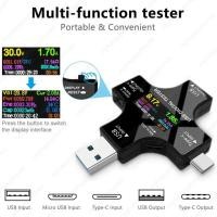 ราคา เครื่องวัดกระแสไฟ USB Digital Tester 2 in 1 วัดแรงดันและกระแสไฟ รองรับ Type-C และ Micro USB (48805789775)