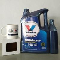 ราคา น้ำมันเครื่อง Valvoline Durablend 10w-40 4+1ลิตร แถมฟรี แก้ว valvoline (828699139)
