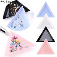 ราคา Rou Bao ถาดพลาสติก ประดับเพชร พลอยเทียม ขนาดเล็ก สีขาว สีดํา สีชมพู สีฟ้า สําหรับตกแต่งเล็บ 10 ชิ้น (20443705572)