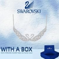ราคา สร้อยคอมุกหงส์ Swarovski คริสตัล พร้อมจี้หัวใจหงส์ ของขวัญพิเศษ (49557821635)