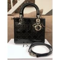 ราคา ส่งต่อแท้ Lady dior medium 10’’ patent black (5746835845)
