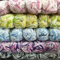 ราคา ไหมพรมเส้นใหญ่วีนัส สีเหลือบ ม้วนละ40กรัม (1แพ็คมี5ม้วน) (56100676622)