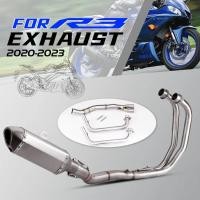 ราคา For YAMAHA R3 R25 MT05 MT03 Motorcycle Full Exhaust System Escape Slip On Front Tube Link Pipe Full (52401830320)