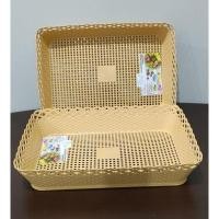 ราคา ตะกร้าพลาสติกตะกร้าสี่เหลี่ยมสีน้ำตาลอ่อน (333) (4587880497)