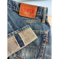 ราคา กางเกงยีนส์ชาย เอว 30-31 นิ้ว EDWIN ริมแดง ป้ายส้ม สีสนิม ผ้าแน่นหนาสวยมาก มือ 2 (42458353229)