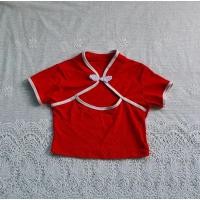ราคา เสื้อคอจีน เสื้อครอปคอจีนสีแดง (2584997335)