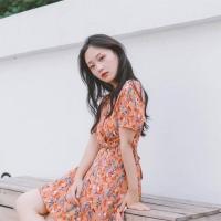 ราคา มินิเดรสแขนสั้นลายดอกทิวลิป สีพีชสดใสใส่แล้วน่ารักมากๆเลยค่ะไป (1986514266)