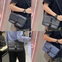ราคา New Coach Mens Bag Coach Mens Bag Classic Canvas and Leather Solid Color Presbyopic All-Match Shoulder Messenger Bag Mens Casual Business Flip Messenger Bag CU041 Mens Classic Logo LEAGUE Messenger Ba