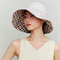 ราคา DAKS หมวกปีกกว้างผ้าลินินลายตารางสีเบจ Beige Check Linen Floppy Hat, จากโซล ประเทศเกาหลี (41780238926)