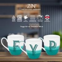 ราคา แก้วเซรามิคสีเขียวตัวอักษร ZEN/แก้ว (40276798633)