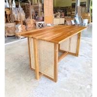ราคา พร้อมส่ง Teak wood Dining table โต๊ะอาหาร ไม้สัก ทาสีแล้ว (26705103796)