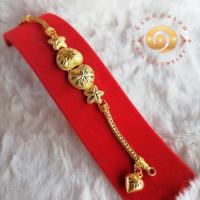 ราคา สร้อยข้อมือหัวใจคู่ขั้นดาว หนัก 2 บาท ทองปลอมเหมือนจริง ทองไมครอน งานหุ้มเศษทองแท้จากเยาวราช (25027108656)